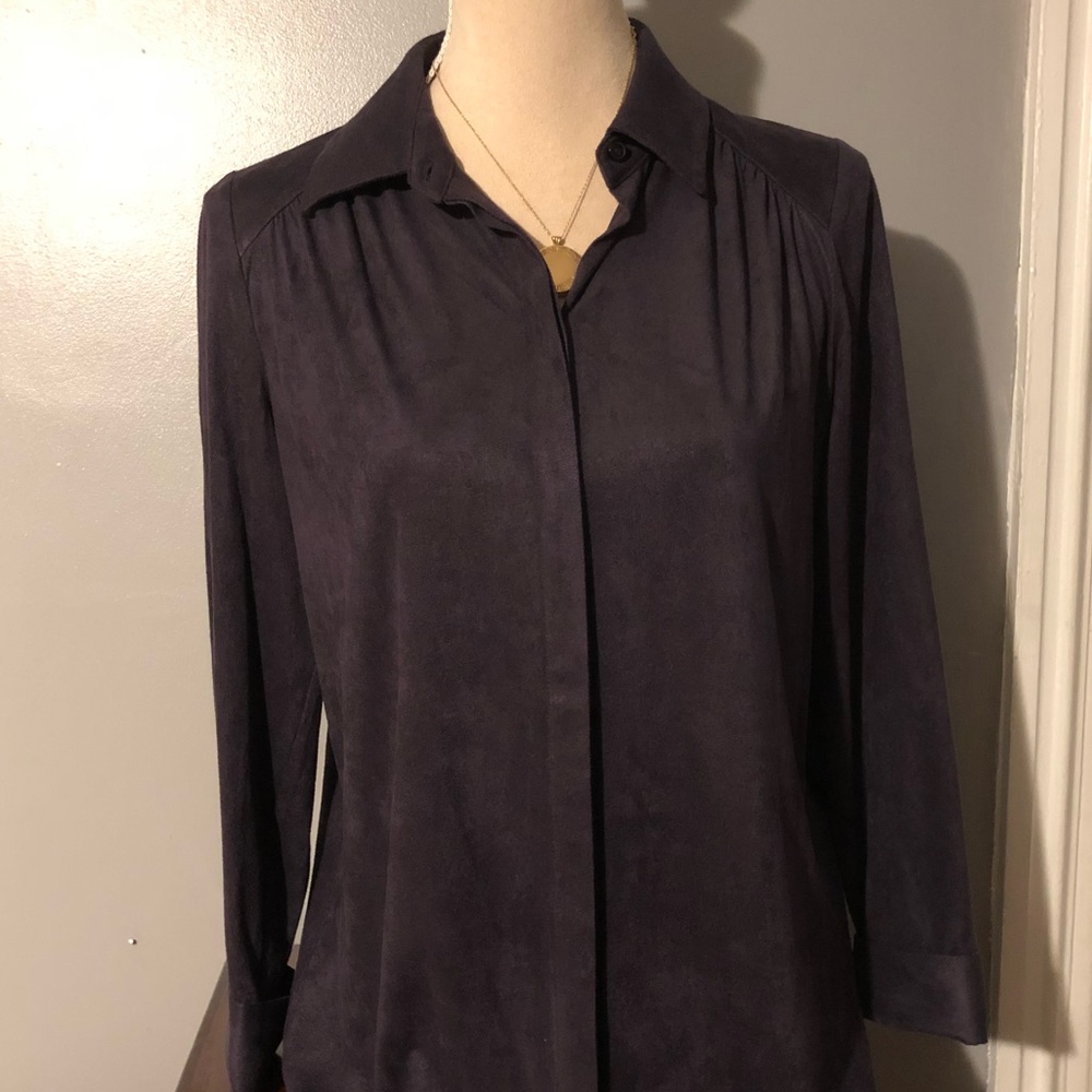 Chico’s Purple Button Down Blouse Sz 0